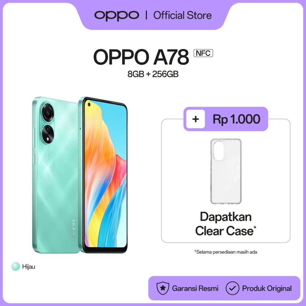 OPPO A78 4G 8GB(+8GB)/256GB (67W SUPERVOOC, AMOLED FHD+, DUAL STEREO SPEAKERS)