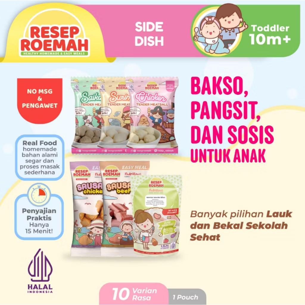 Aneka Bakso, Sosis, Pangsit & Kekian By Resep Roemah - Healthy Frozen Food untuk Anak Toddler & Kids