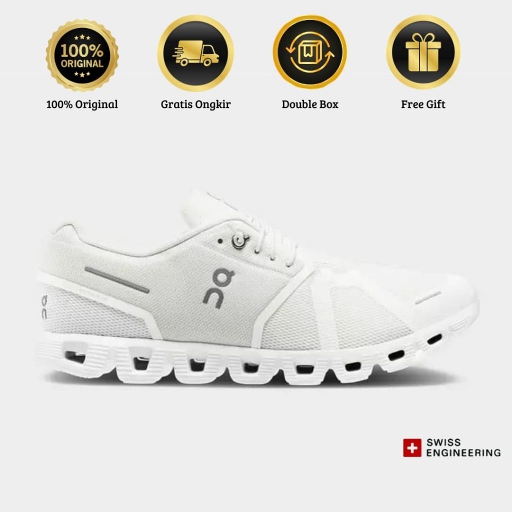 Sepatu On Cloud 5 All White Unisex (100% Original Authentic)