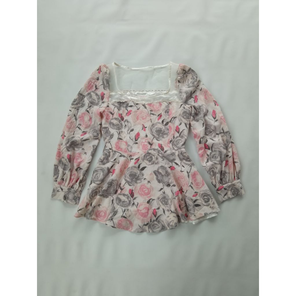 liz lisa kawaii tunik blouse flower