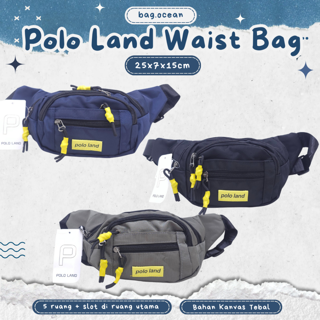 TAS PINGGANG POLO LAND ORIGINAL NEW ARRIVAL / WAIST BAG POLO COWOK LAND PREMIUM ASLI / TAS SELEMPANG