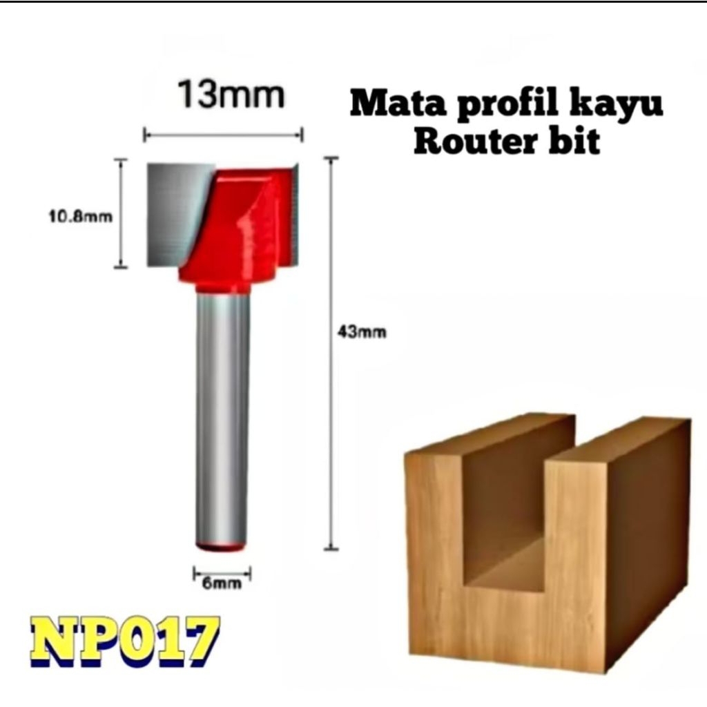 Mata profil kayu 6x13 Mata router bit  Cleaning bottom CNC Milling cutter mata router trimmer kayu m