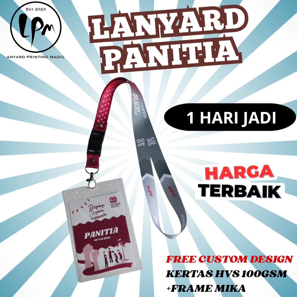 LANYARD ID CARD ART PAPER/PANITIA EVENT LARI/CETAK 1 SISI
