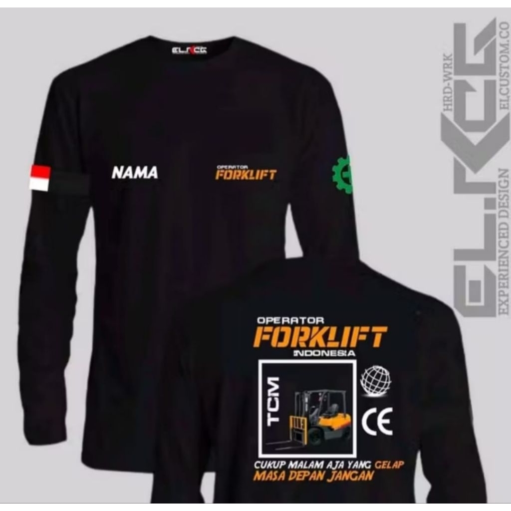 KAOS Lengan Panjang Operator Forklift Indonesia tcm - Baju Disitro terbaru