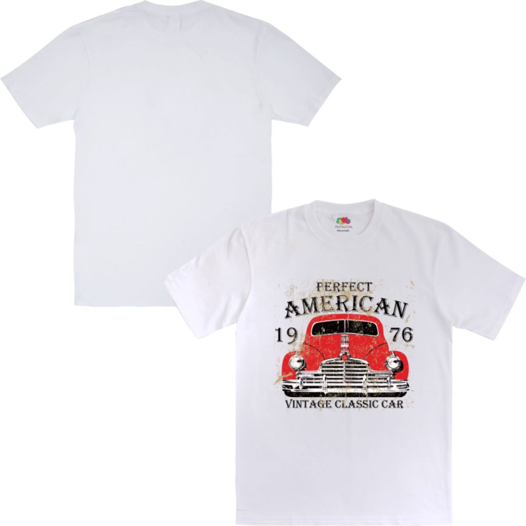 Kaos America Vintage Classic Car - Kaos vintage Pria wanita