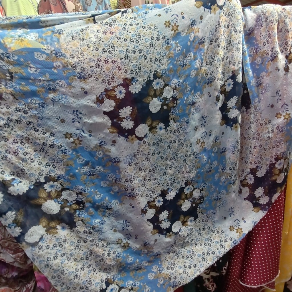 KAIN SIFON KRINGKEL PREMIUM MOTIF BUNGA KECIL - KAIN SIFON YORYU MOTIF KEMBANG KECIL - KAIN SIFON MO