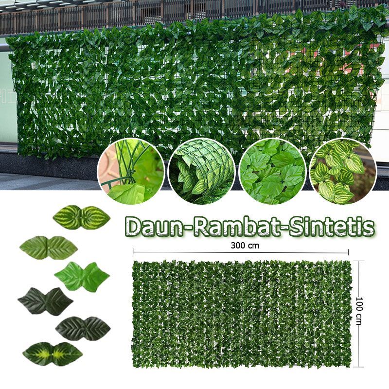 Daun Rambat Sintetis/Plastik Dinding Rumput Buatan/Rumput Dinding Sintetis Dekorasi Dinding Daun Ram
