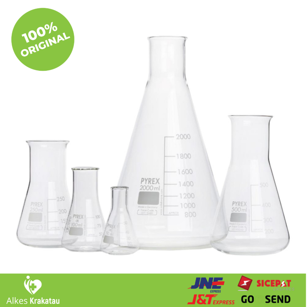 Erlenmeyer Pyrex / Flask Gelas Kimia