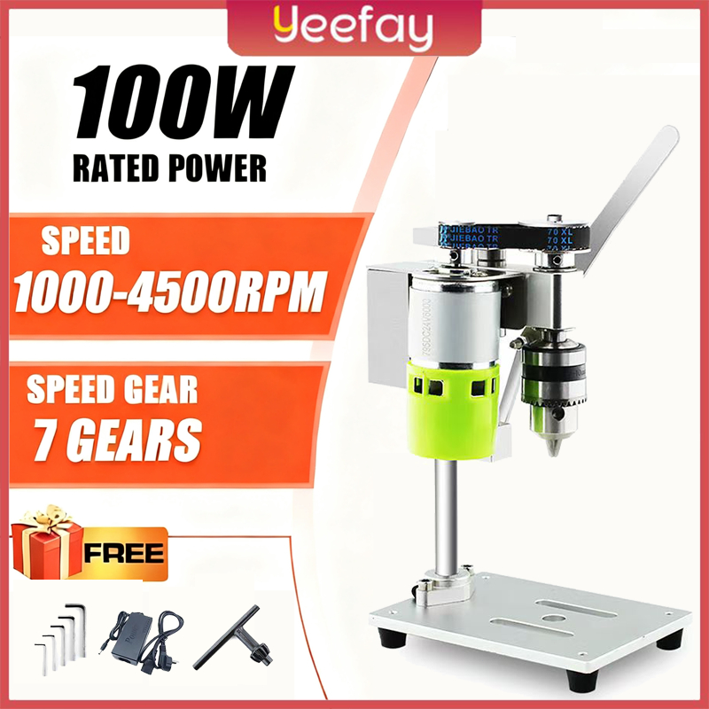 Mini Mesin Bor Duduk Electric Bench Top Drill Press 7 Kecepatan Drilling Machine Presisi Mesin Pengg