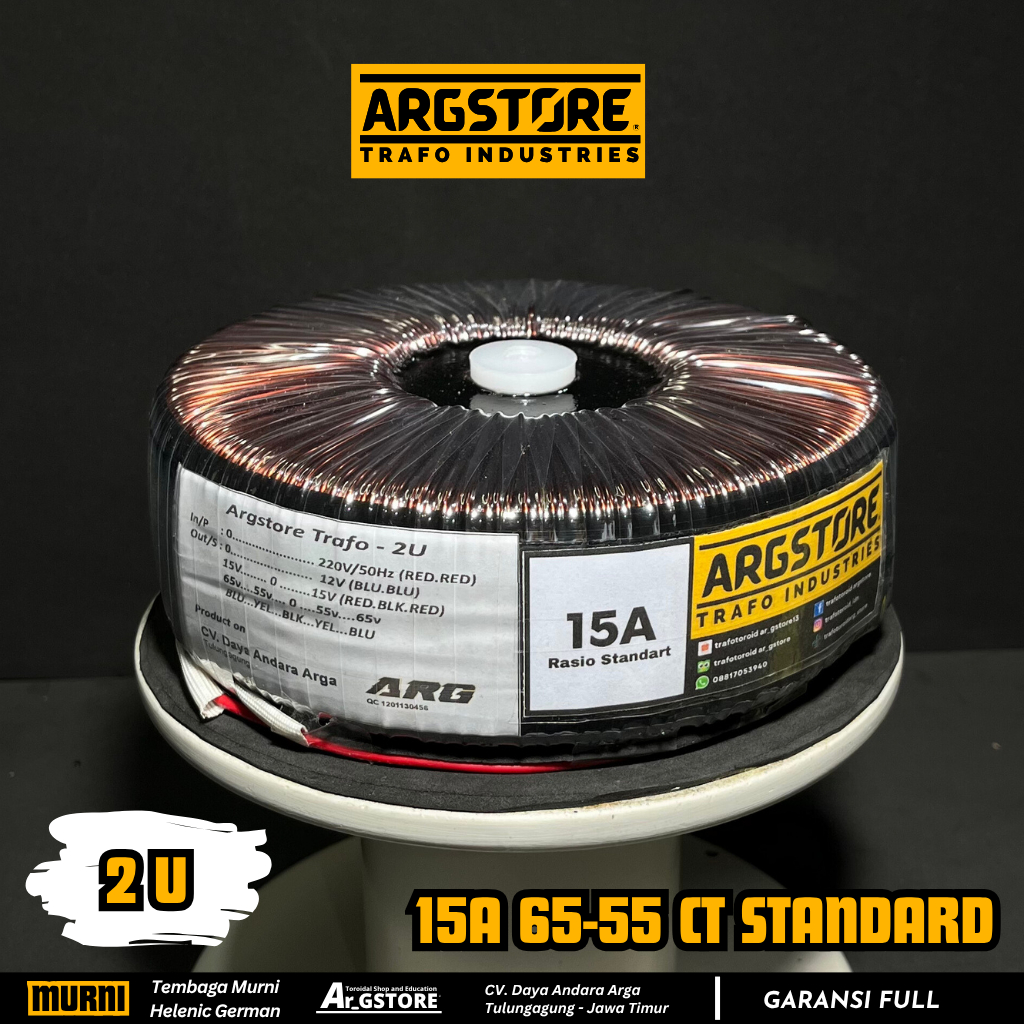 Trafo toroid donat 15A 65V CT Helenic German