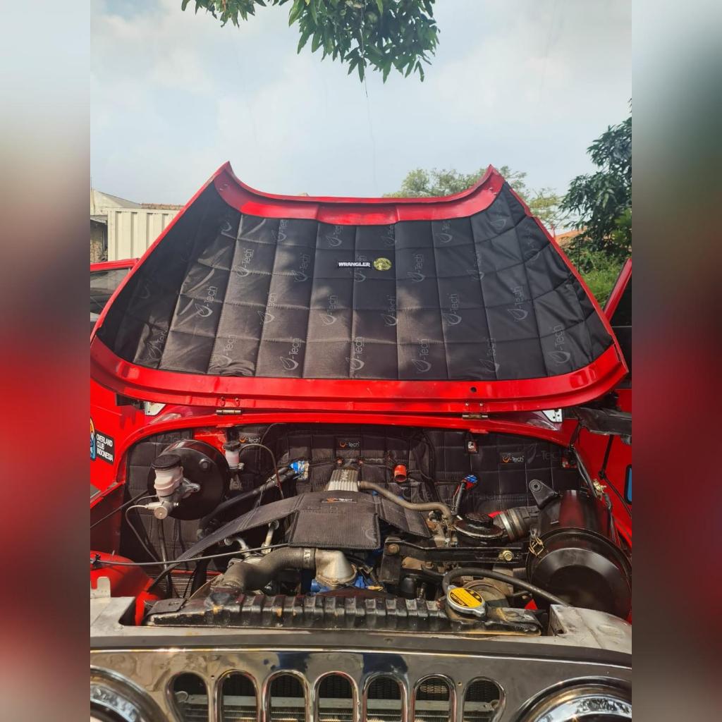 JEEP CJ7 VTECH Ori Pelindung Peredam Panas Kap Mesin Aksesoris Variasi Mobil Bonus Soundproof Agent