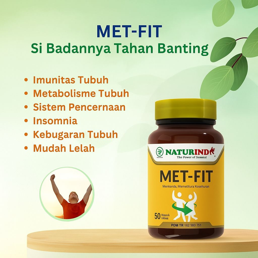 Metfit obat Herbal Metabolisme Tubuh insomnia sistim pencernaan 50 kapsul Naturindo