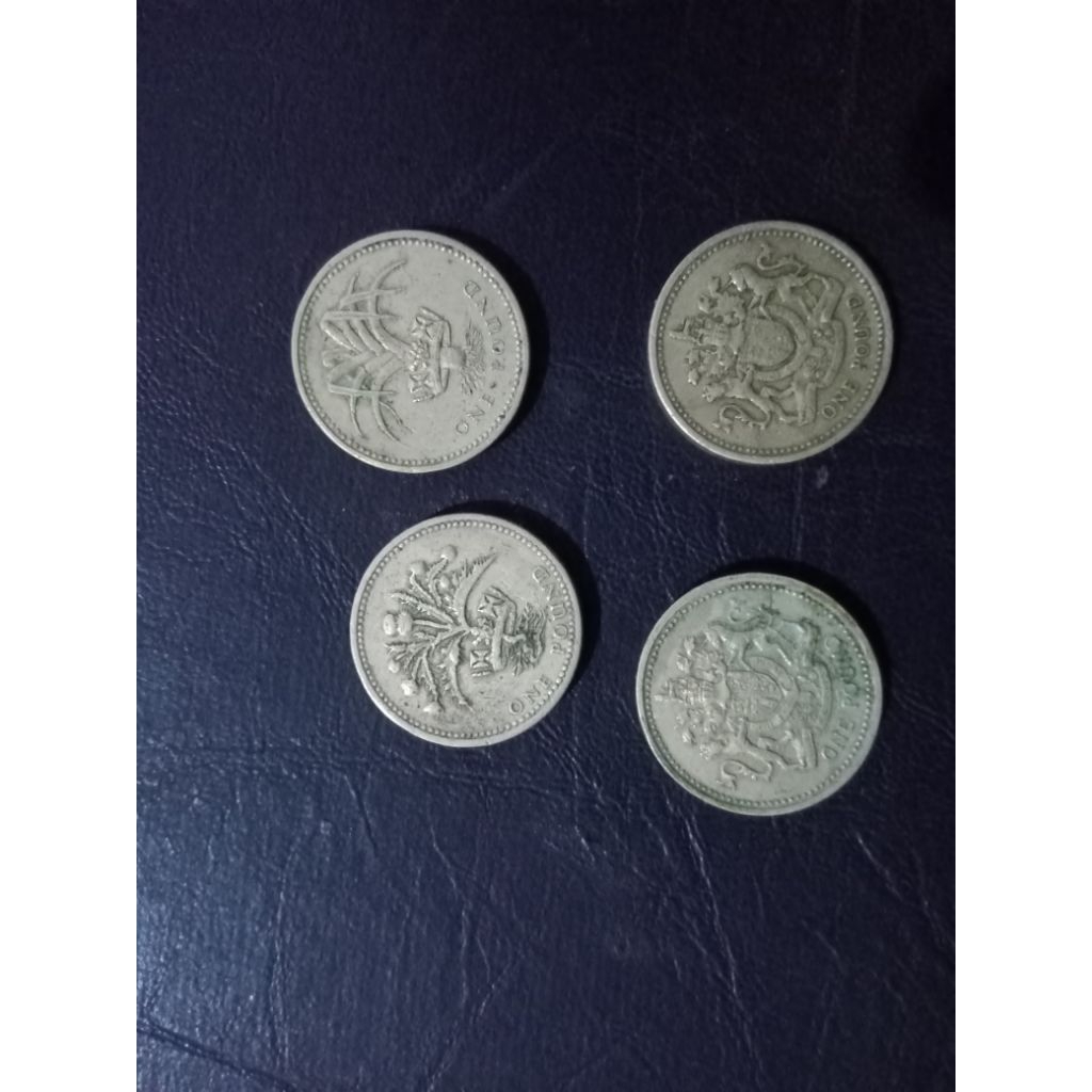 Koin inggris 1 pound (4 koin)