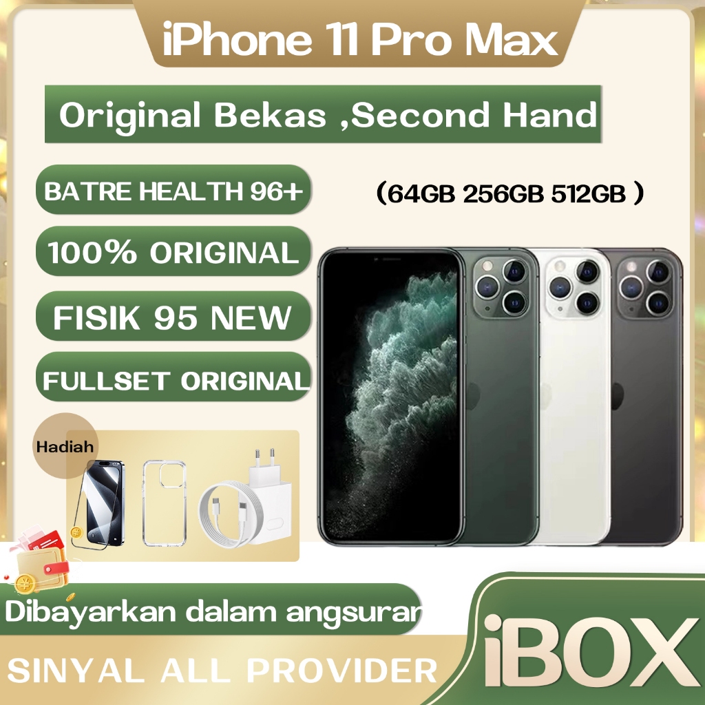 【iBOX】IPHONE 11 PRO MAX Second inter Normal Pro Max 64GB 256GB 512GB Bekas iCenter Asli