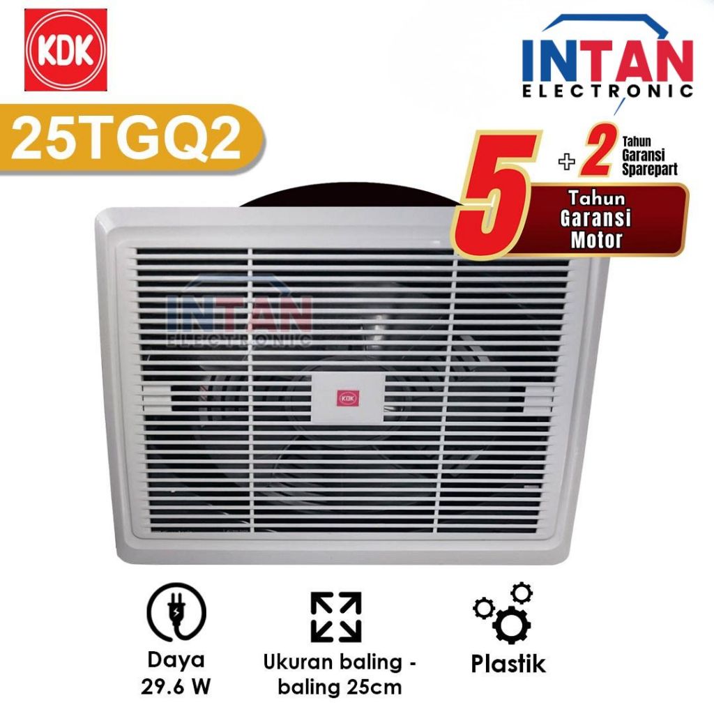 KDK EXHAUST FAN PLAFON 25TGQ2 CEILING HEXOS 10" 10INCH 10 INCH (MEDAN)