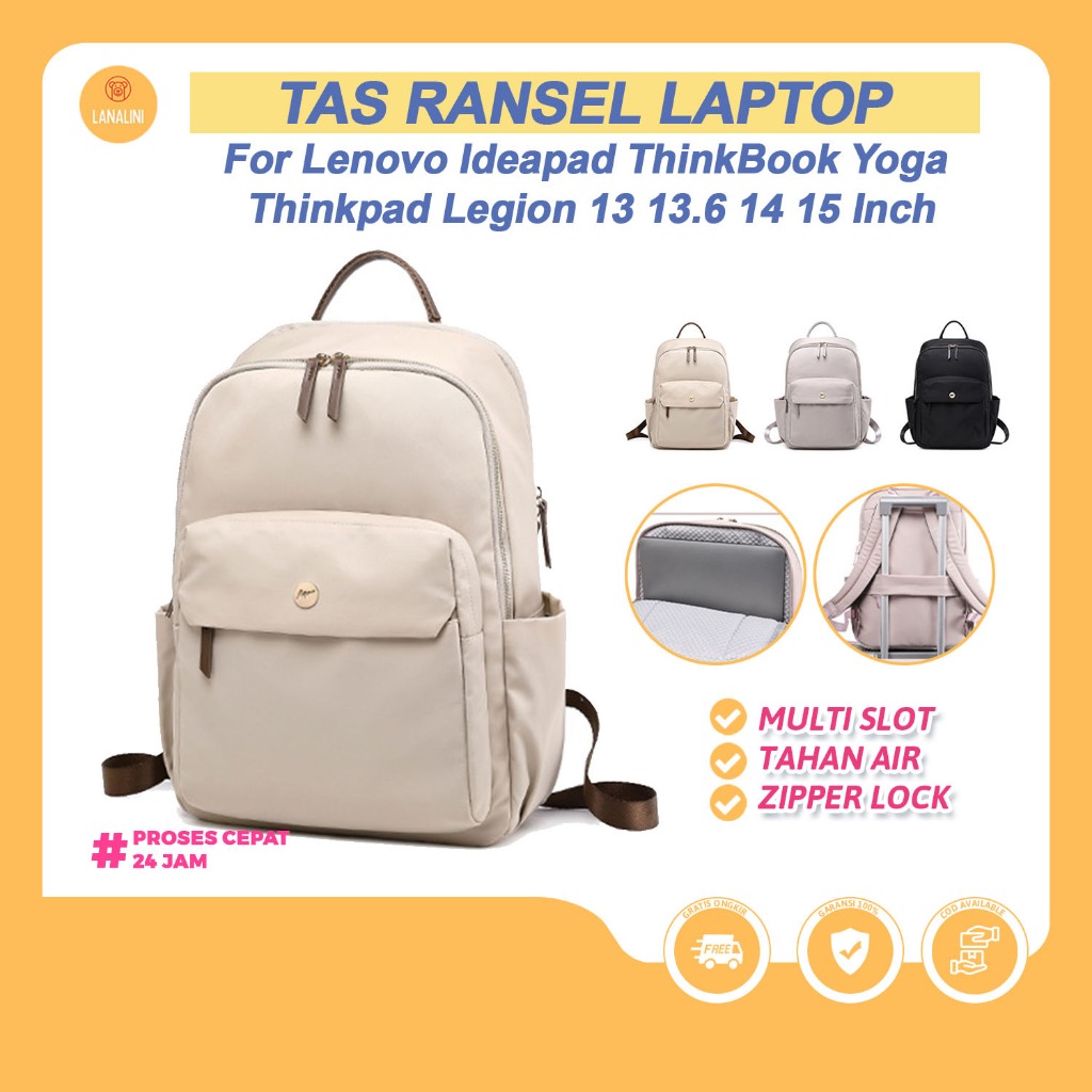 Ransel Laptop Lenovo Thinkplus Thinkpad Yoga Legion Ideapad Slim Gaming Waterproof Pria Wanita 13 14