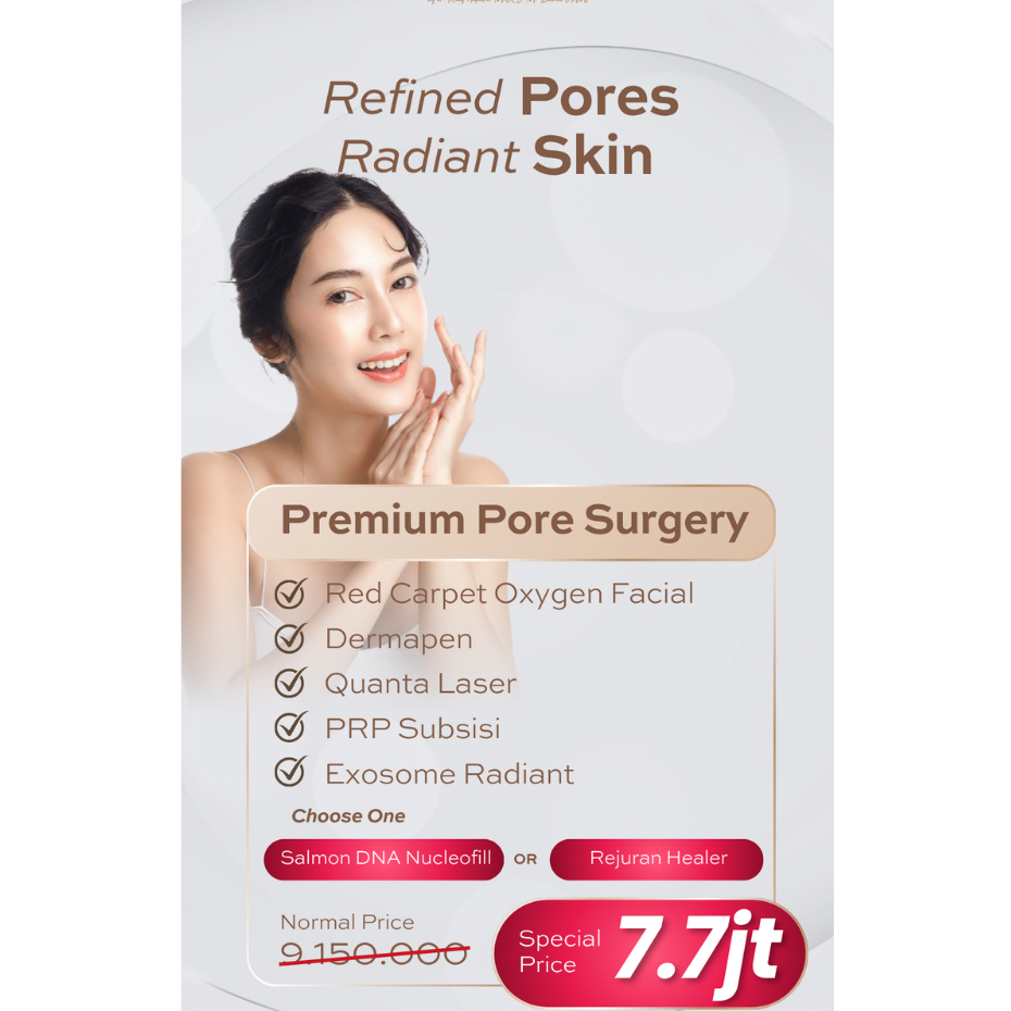 E-Voucher Promo Premium Pore Surgery – Facial Oxygen Laser Dermapen PRP Exosome | Treatment Wajah Gl