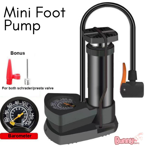 (BunnyS) mini foot pump Pompa tekanan tinggi sepeda rumah universal portabel baterai listrik sepeda 