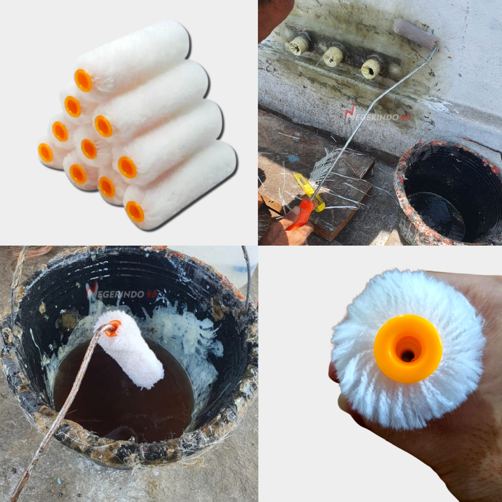 Yellowmarket 10 Pcs Filco Isi Refill Kuas Roll 4 Inch / Bulu Kuas Roll Kapal Fiber Resin Cat Minyak