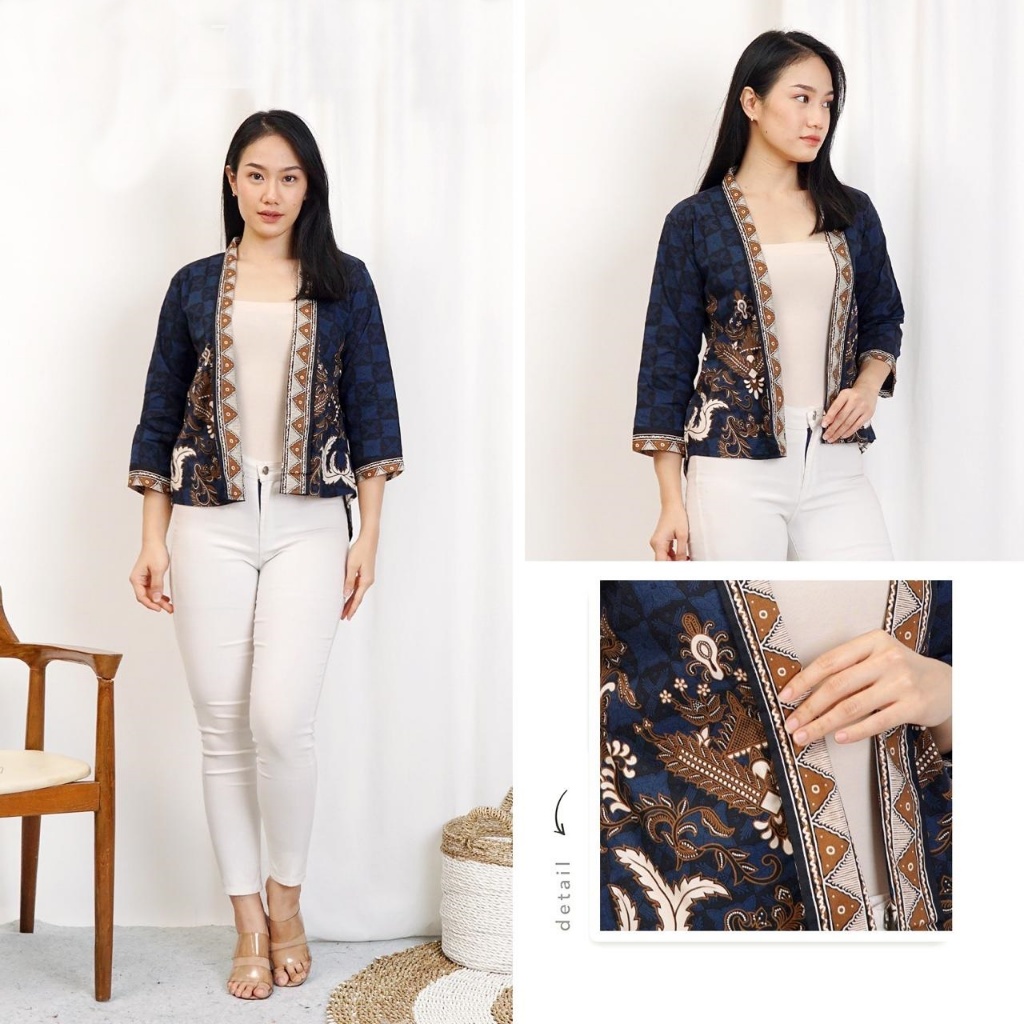 CARDIGAN BATIK ETNIK WANITA LENGAN PANJANG KATUN ADEM