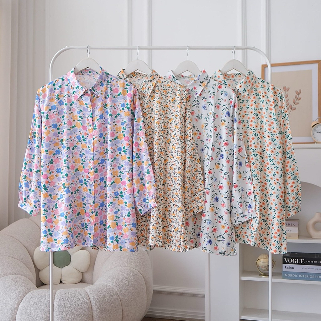 Kemeja Jumbo Wanita Motif Bunga
