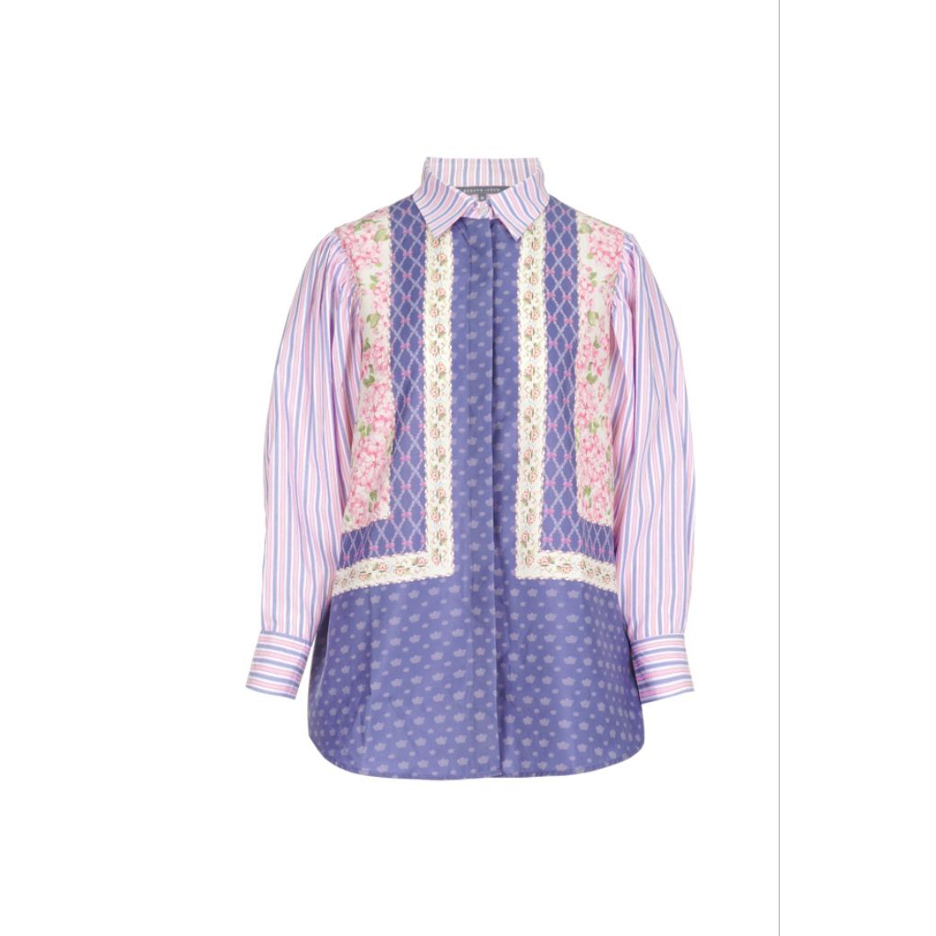 PL Benang Jarum Echantia Stripes Shirt Violet