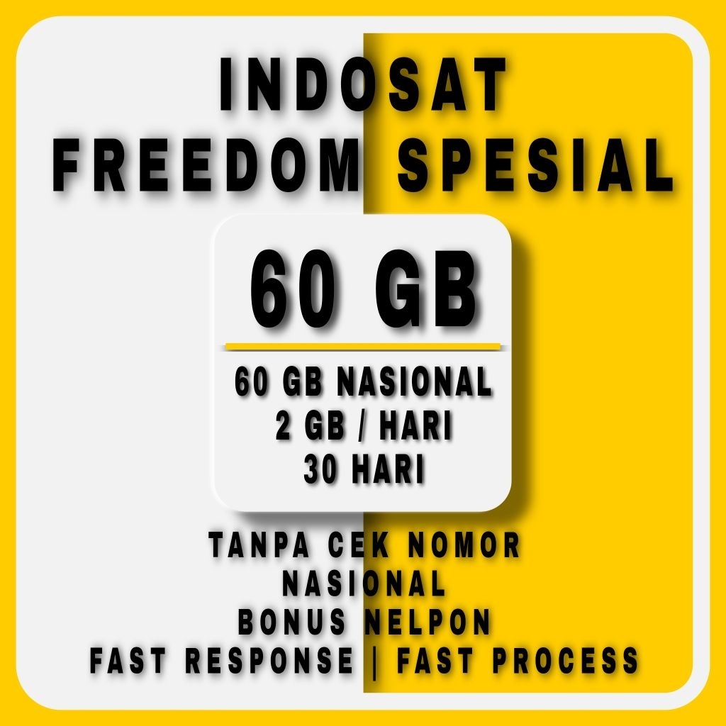 ISI ULANG KUOTA INDOSAT 60 GB (2GB/HARI) 30 HARI PROMO TERMURAH