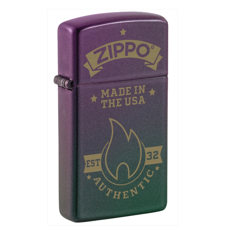 Zippo Original 46838 Slim Made in USA Iridescent
