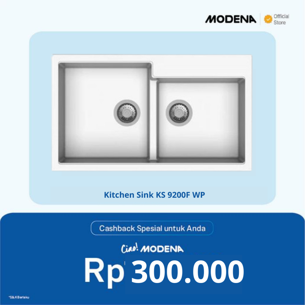 MODENA KS 9200F WP sink bak cuci piring bahan granite
