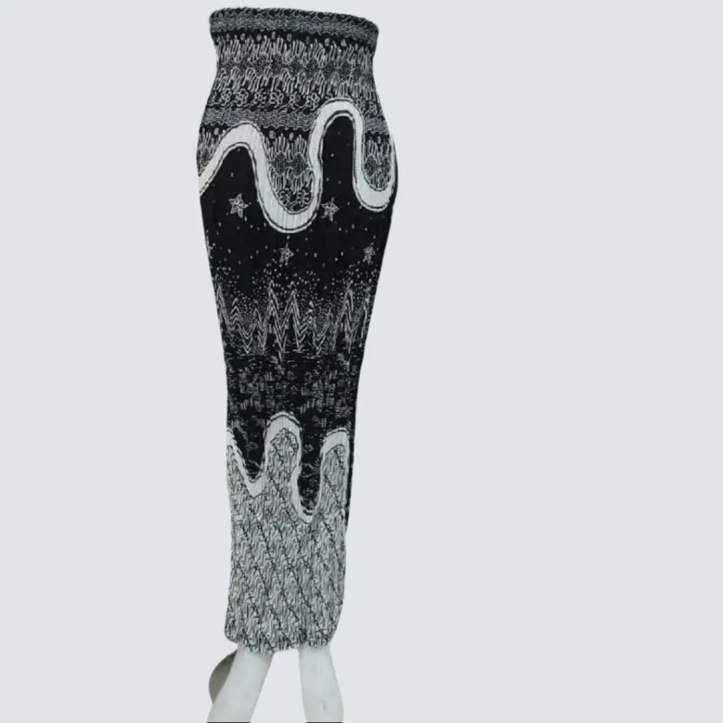 Rok Batik Wanita Model Plisket Bahan Semi Sutra Silky Motif 0004