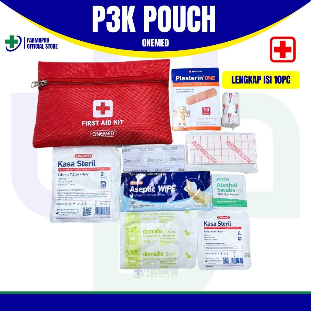 [TERLARIS] P3K POUCH + ISI / P3K POUCH ISI 11PCS LENGKAP / KOTAK P3K LENGKAP / P3K