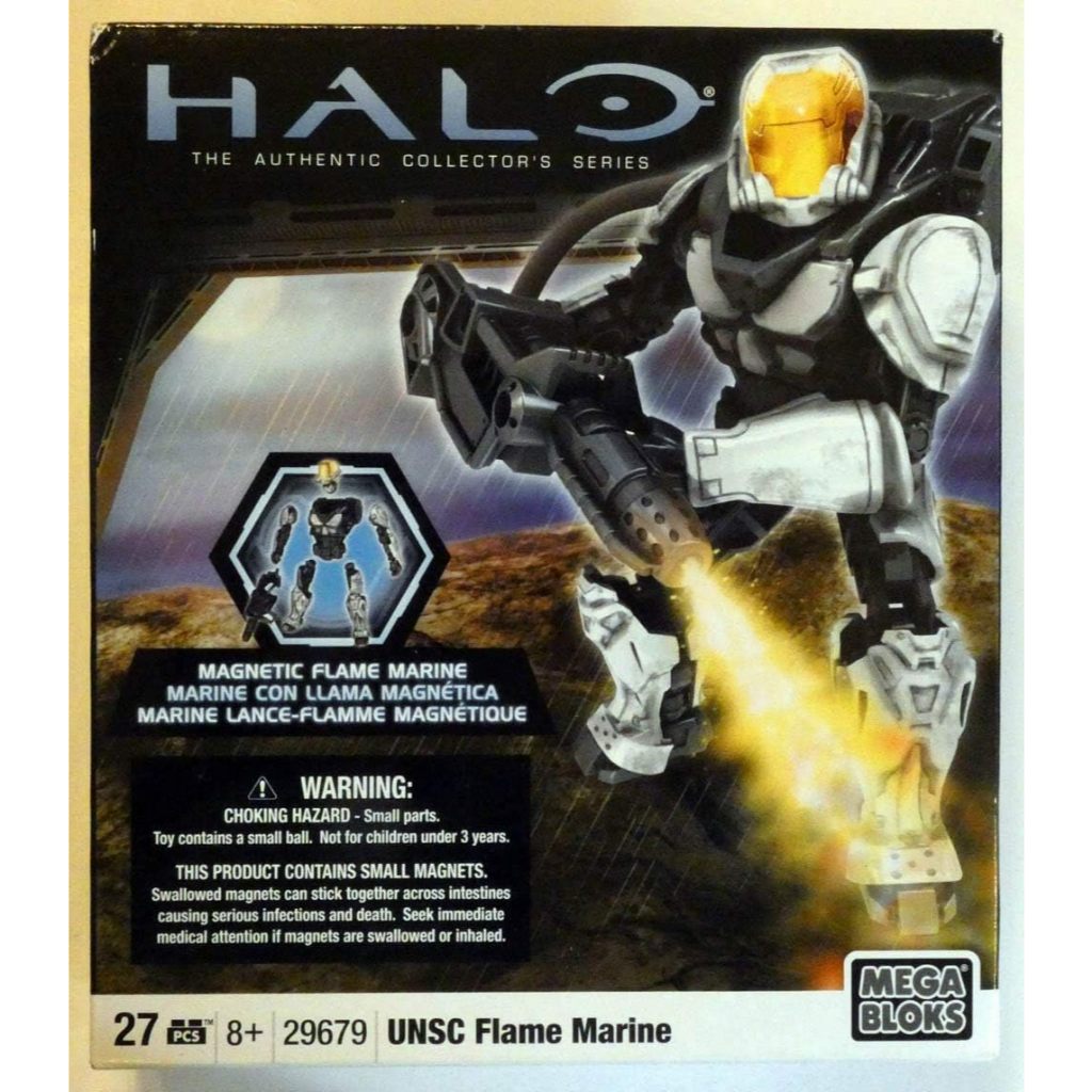 Mega Bloks Halo UNSC Flame Marine (29679) - 27pc Magnetic Action Figure - White - Age 6+