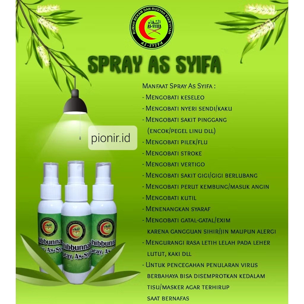 Spray Herbal AS-SYIFA Untuk Pegal Linu, Gatal, Vertigo, Sakit Pinggang & Keseleo (100% ORIGINAL)
