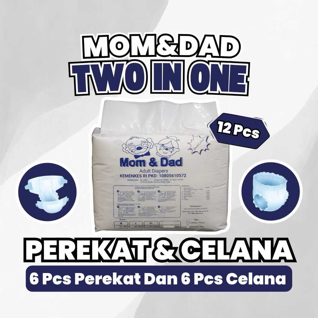 Pampers Dewasa Ibu Bapak LansiaPerekat Dan Celana | Popok Lansia | Pempers Dewasa / Adult Two In One