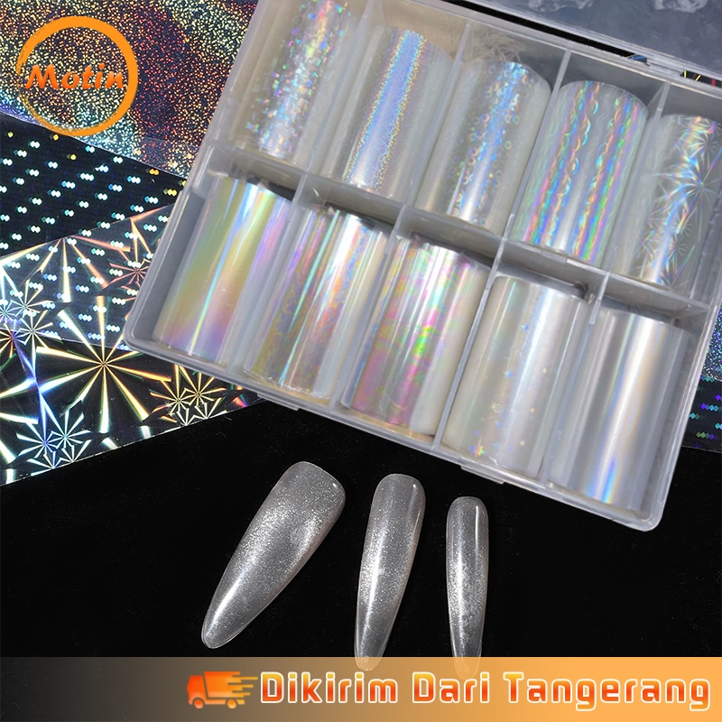 10 Roll/Box Nail Art Transfer Foil Stiker Nail Art Aurora Transfer Foil Paper