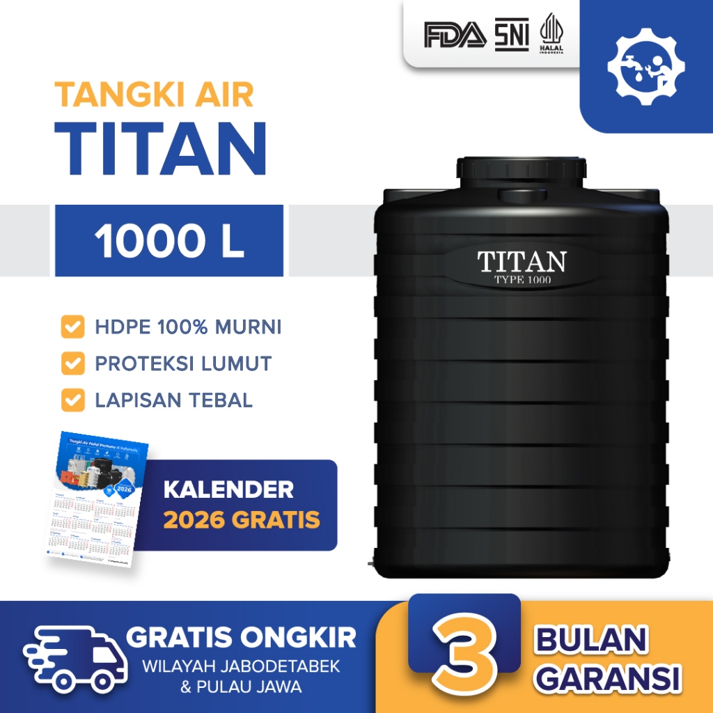 Tangki Toren Tandon Air Titan Blow 1000 Liter Anti pecah Anti Lumut Free Ongkir