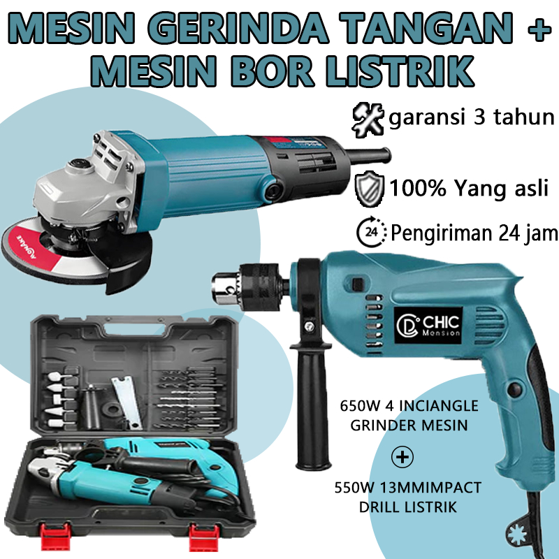 CHIC Mesin Gerinda Tangan dan Mesin Bor Listrik Mesin Bor Bor Impact Bolak Balik Bor Listrik Impact 