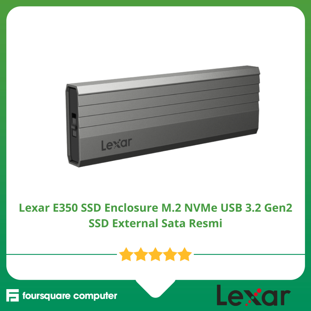 Lexar E350 SSD Enclosure M.2 Sata + NVMe USB 3.2 Gen2 SSD External Resmi