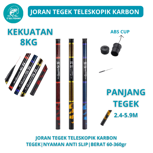 [D'Sea Fishing] Joran Tegek Serat Karbon |Pancing Teleskopik Hollow Nano Murah Anti Gores|YJA-XL