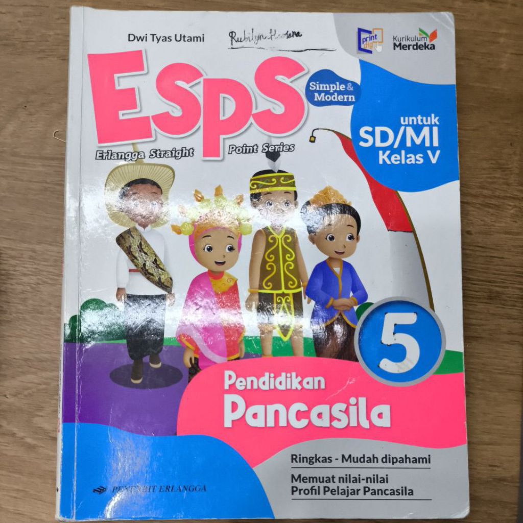 PPKN ESPS kelas 5 SD kurikulum Merdeka Penerbit Erlangga