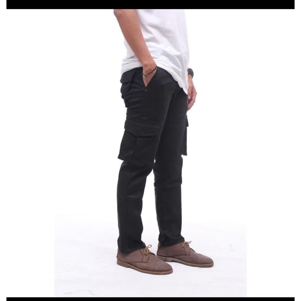 Malmo Celana Cargo Panjang Pria Outdoor Hitam Slimfit BIg Size S-5XL Premium Original