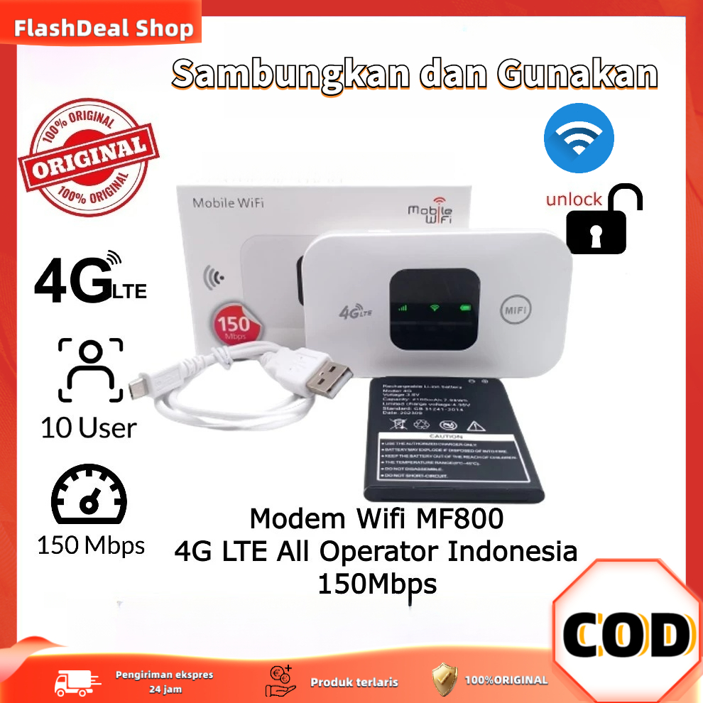 【COD】Mifi Modem Wifi 4G Unlock Operator Perdana Telkomsel 150 Mbps 4G Portable Mobile Wifi Usb Mobil