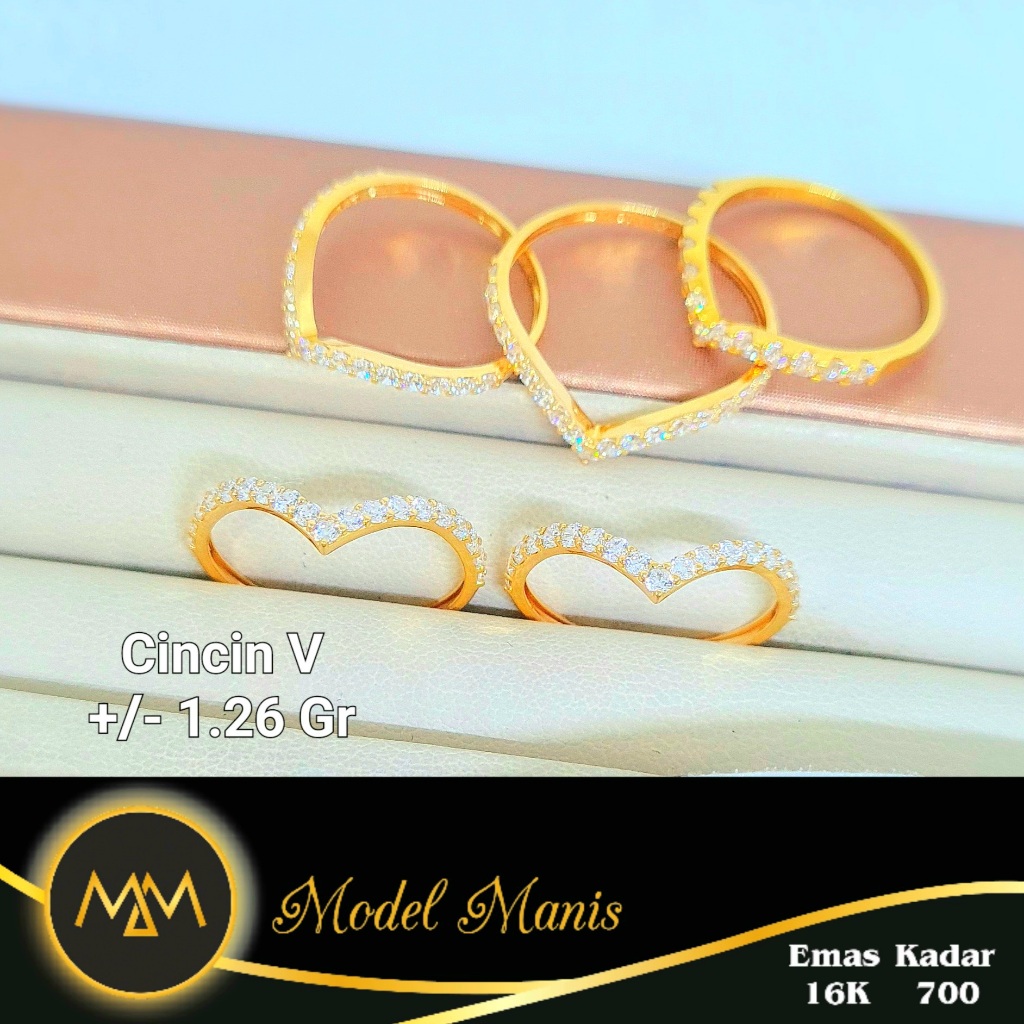 Model Manis Gold - Cincin Aurel Kuning- Emas 16k  700