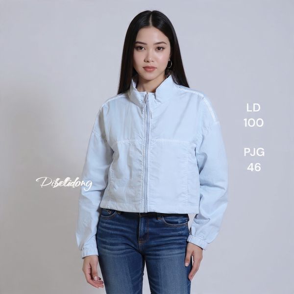 Jaket wanita crop parasut