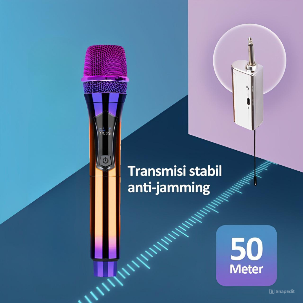 Fleco M-32S Wireless Mic UHF 95dB Fleco M-32 S Wireless Microphone karaoke High Quality Single