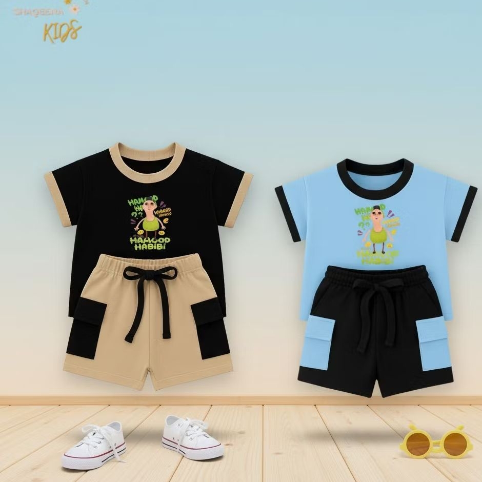 SETELAN ANAK ANAK HAMOOD HABIBI USIA 1-6 TAHUN BAJU KAOS ANAK ANAK LAKI-LAKI & PEREMPUAN