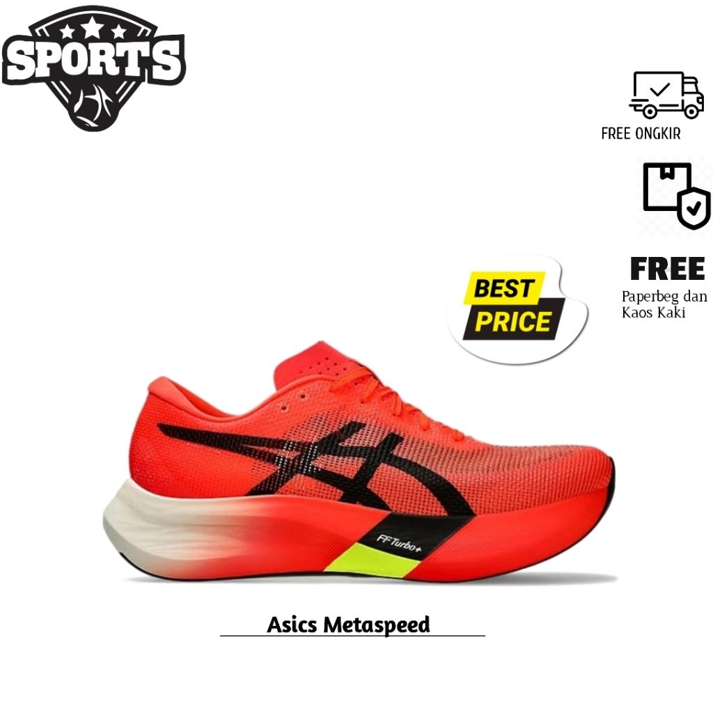 Sepatu Lari Pria Asics Metaspeed Edge Paris Sunrise Red Black Original