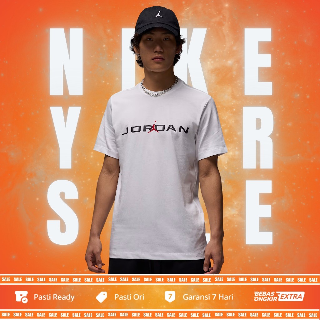 Kaos Nike Original Pria Jrdn Jump Air Tee - White IB7353