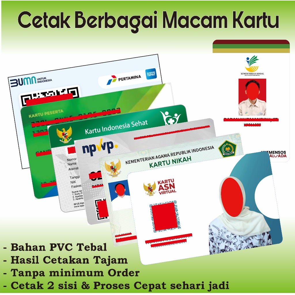 Cetak Berbagai Macam Kartu BPJS, MY PERTAMINA, KARTU NIKAH DIGITAL, NPWP dan lainnya