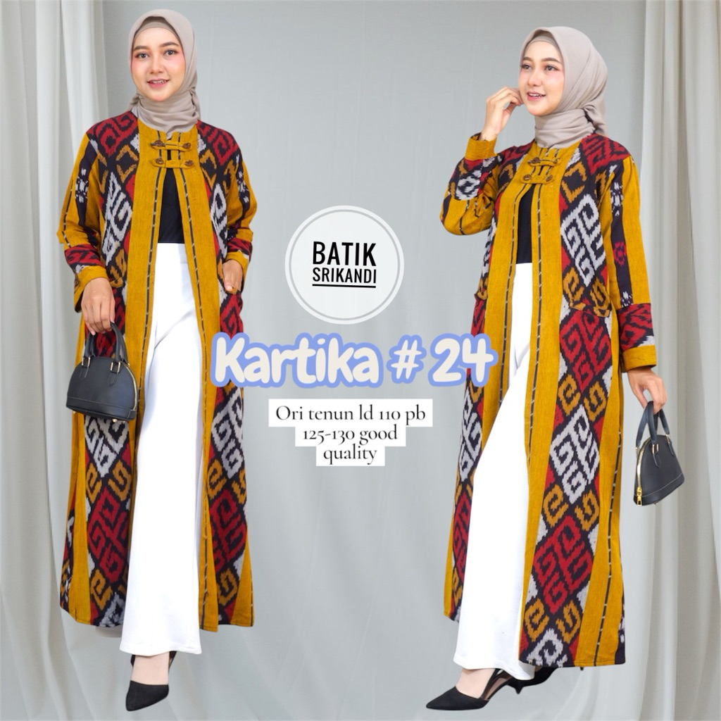 Atasan Wanita Outerwear Cardigan Long Outer tenun Kardigan Wanita Baju kerja Baju Batik atasan tenun